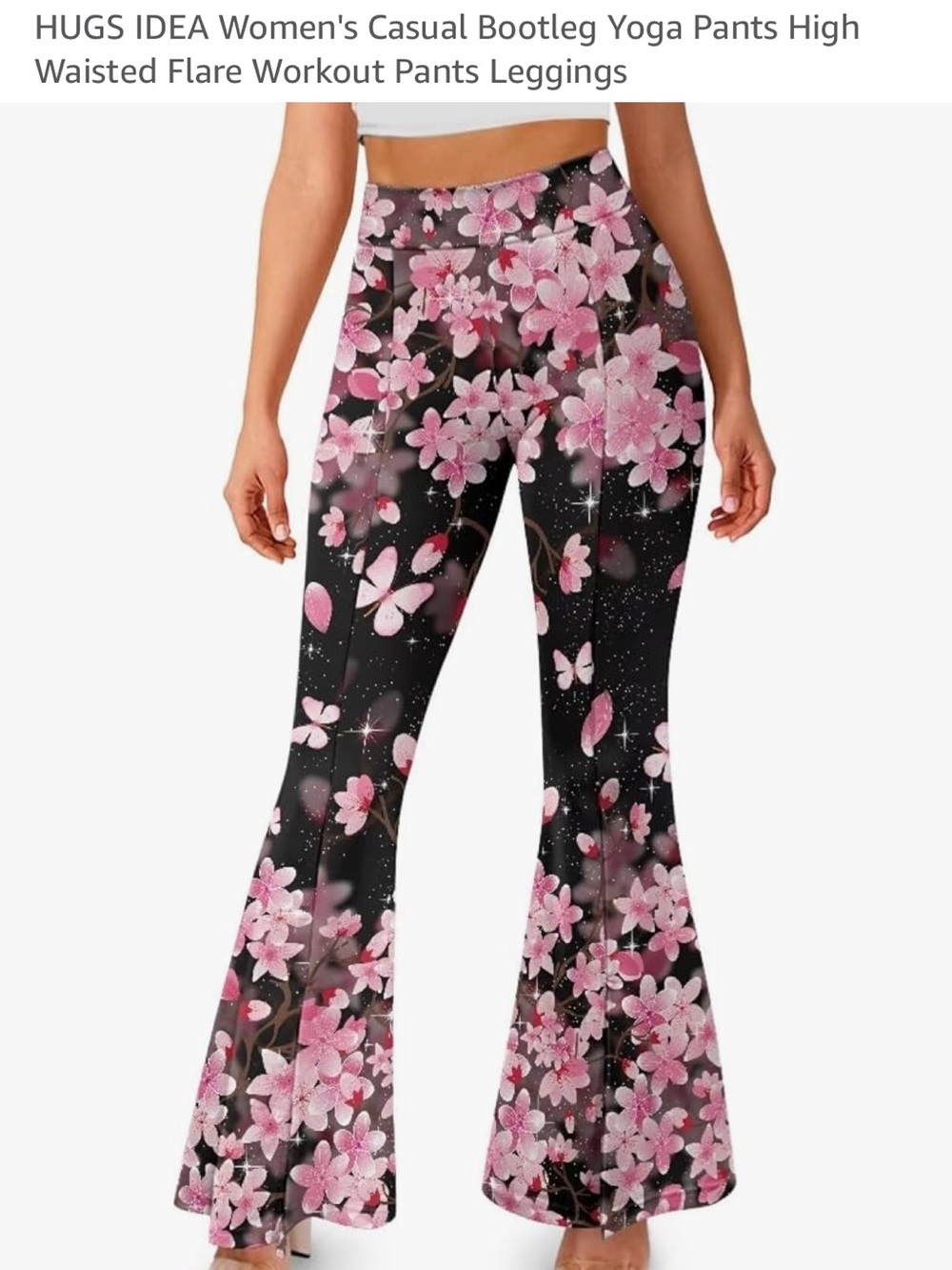 High-Waisted Floral Bootleg Yoga Pants